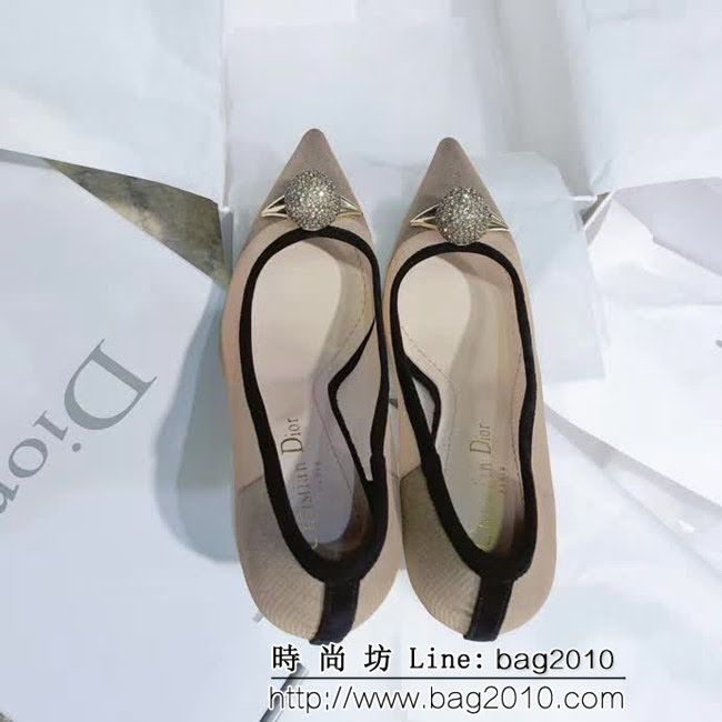 DIOR迪奧 Christian Dior網紗嘴唇 水鑽圓球 高跟鞋 QZS1351